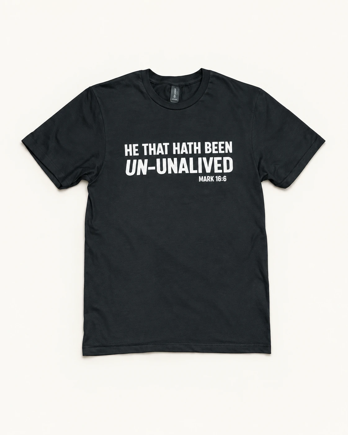 He That Hath Been Un-Unalived Tee in black
